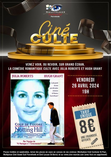 Séance Ciné Culte COUP DE FOUDRE A NOTTING HILL