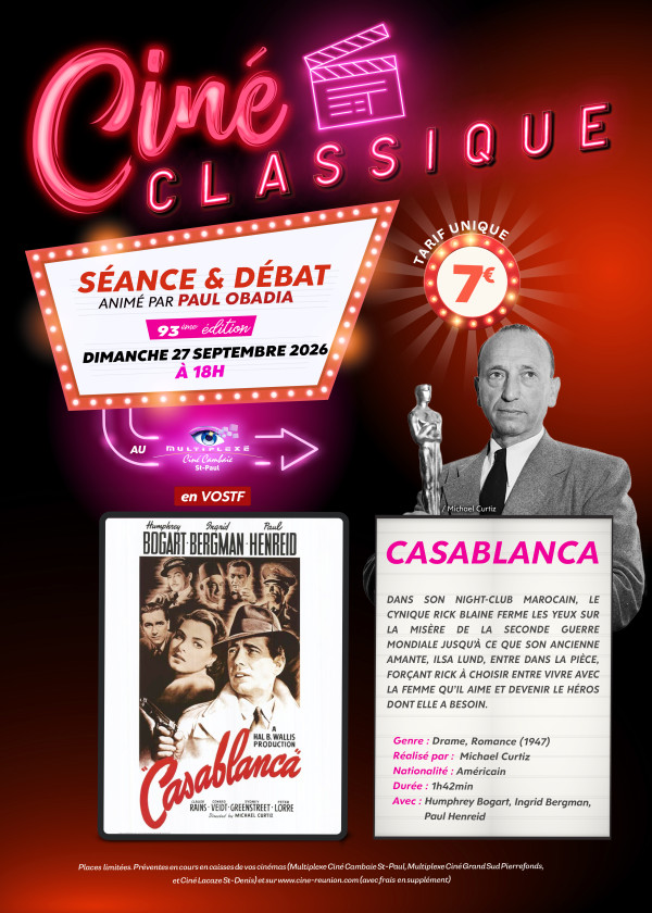 CINE CLASSIQUE : CASABLANCA