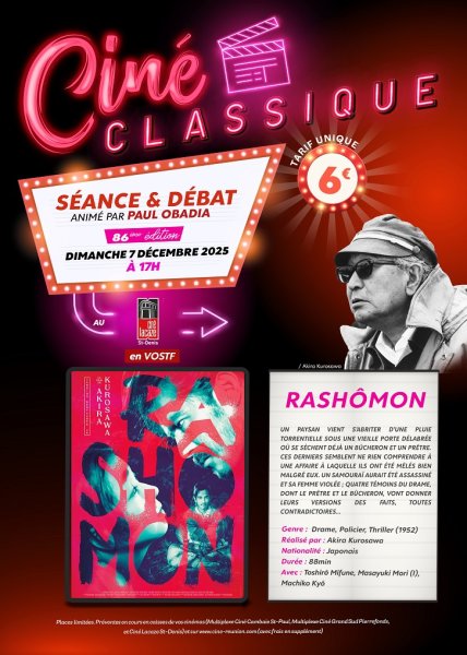 EVENEMENT : CINE CLASSIQUE RASHÔMON au Lacaze