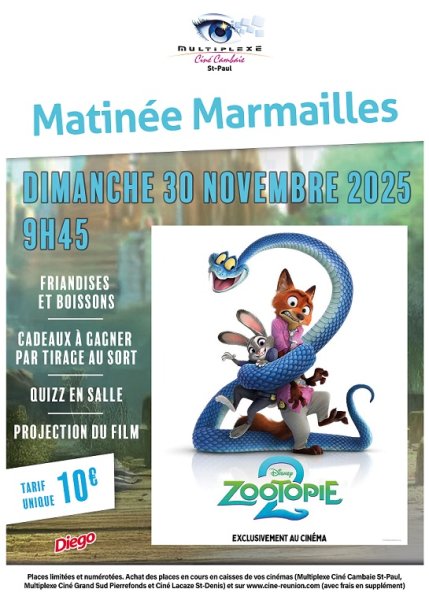 MATINÉE MARMAILLES ZOOTOPIE 2 AU CAMBAIE