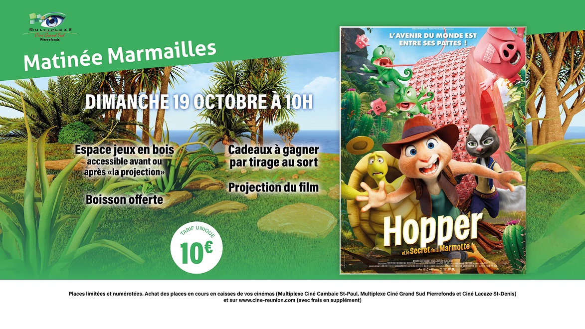 Matinée marmailles - CINE GRAND SUD - HOPPER ET LE SECRET DE LA MARMOTTE