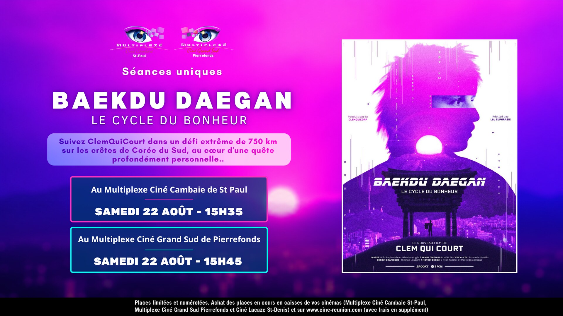 BAEKDU DAEGAN : LE CYCLE DU BONHEUR — SÉANCES UNIQUES SAMEDI 22 AOÛT