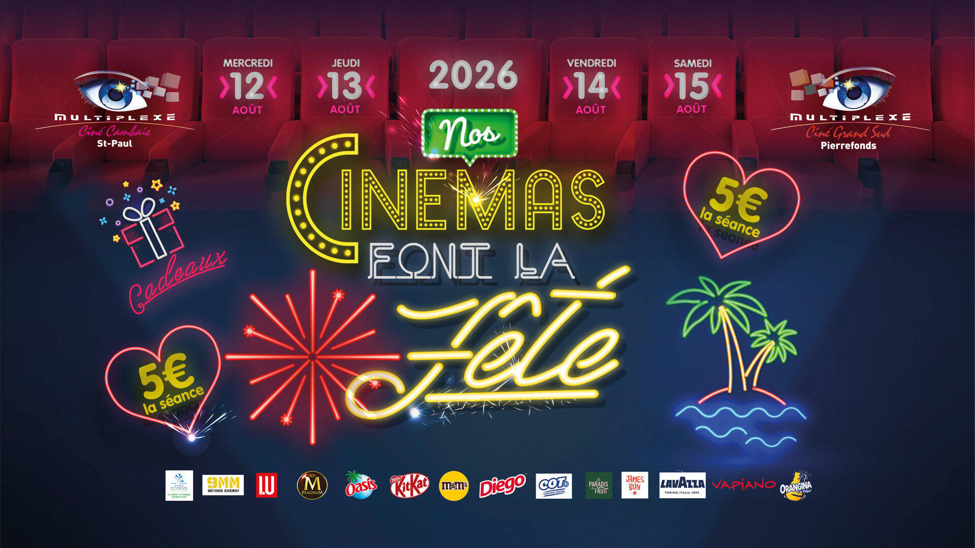 FÊTE DU CINÉMA — DU 12 AU 15 AOÛT 2026 — 5€ LA SÉANCE