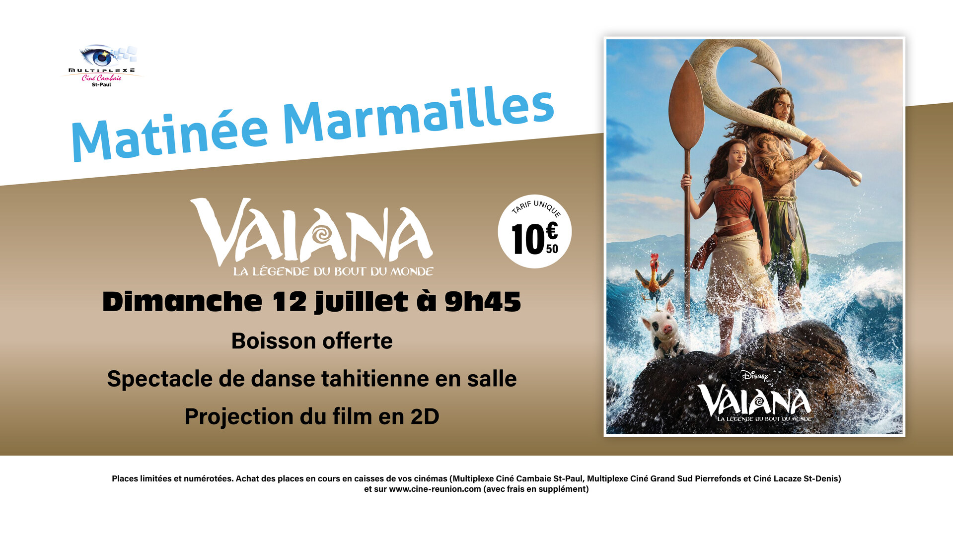 MATINÉE MARMAILLES VAÏANA, LA LÉGENDE DU BOUT DU MONDE — Ciné Cambaie